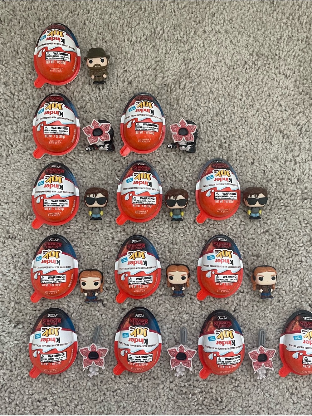 Kinder Joy Surprise Eggs with Stranger Things Funko Figures